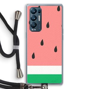 CaseCompany Watermeloen: Oppo Find X3 Neo Transparant Hoesje met koord