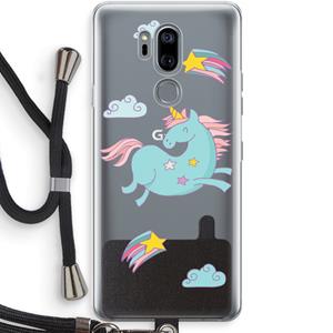 CaseCompany Vliegende eenhoorn: LG G7 Thinq Transparant Hoesje met koord