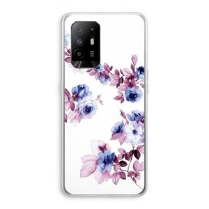 CaseCompany Waterverf bloemen: Oppo A94 5G Transparant Hoesje