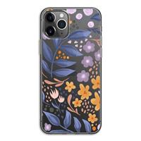 CaseCompany Flowers with blue leaves: iPhone 11 Pro Transparant Hoesje