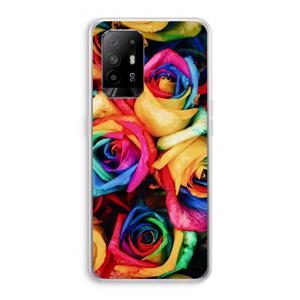 CaseCompany Neon bloemen: Oppo A94 5G Transparant Hoesje