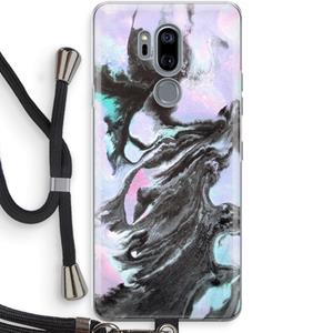 CaseCompany Pastel zwart: LG G7 Thinq Transparant Hoesje met koord