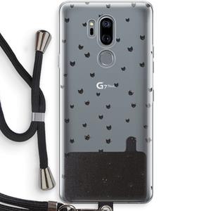 CaseCompany Kleine kattenkopjes: LG G7 Thinq Transparant Hoesje met koord