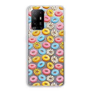 CaseCompany Pink donuts: Oppo A94 5G Transparant Hoesje