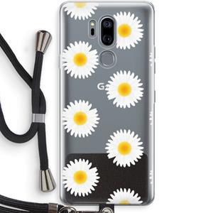 CaseCompany Margrietjes: LG G7 Thinq Transparant Hoesje met koord