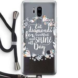 CaseCompany Diamonds: LG G7 Thinq Transparant Hoesje met koord
