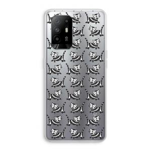 CaseCompany Zwarte poes: Oppo A94 5G Transparant Hoesje