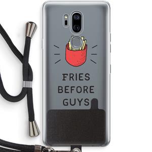 CaseCompany Fries before guys: LG G7 Thinq Transparant Hoesje met koord