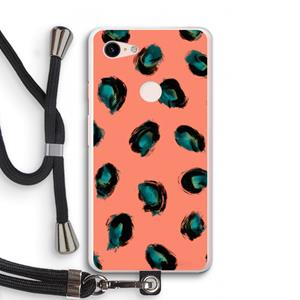 CaseCompany Pink Cheetah: Pixel 3 XL Transparant Hoesje met koord