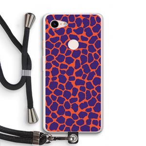 CaseCompany Purple Giraffe: Pixel 3 XL Transparant Hoesje met koord