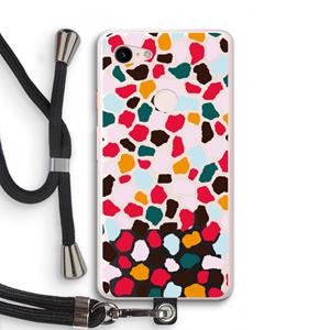 CaseCompany Colored Giraffe: Pixel 3 XL Transparant Hoesje met koord