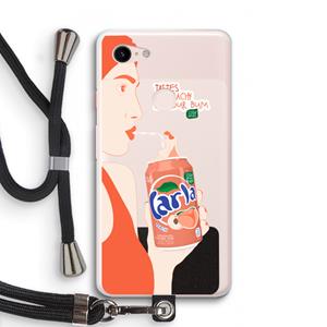 CaseCompany Peach please!: Pixel 3 XL Transparant Hoesje met koord