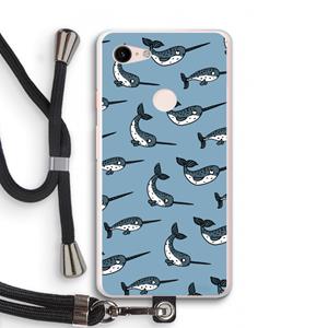 CaseCompany Narwhal: Pixel 3 XL Transparant Hoesje met koord