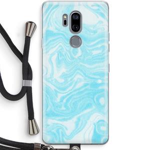 CaseCompany Waterverf blauw: LG G7 Thinq Transparant Hoesje met koord