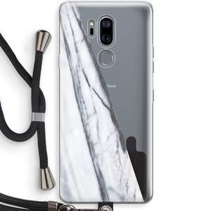 CaseCompany Gestreepte marmer: LG G7 Thinq Transparant Hoesje met koord