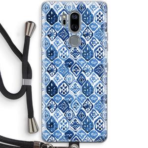 CaseCompany Blauw motief: LG G7 Thinq Transparant Hoesje met koord