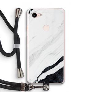 CaseCompany Elegante marmer: Pixel 3 XL Transparant Hoesje met koord