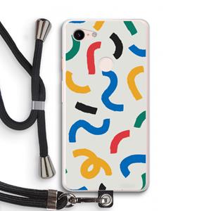 CaseCompany Illustratieve pop 2: Pixel 3 XL Transparant Hoesje met koord