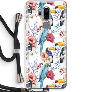 CaseCompany Bloemen tukan: LG G7 Thinq Transparant Hoesje met koord