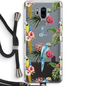 CaseCompany Kleurrijke papegaaien: LG G7 Thinq Transparant Hoesje met koord