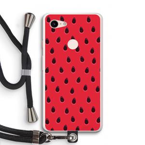CaseCompany Watermelon: Pixel 3 XL Transparant Hoesje met koord