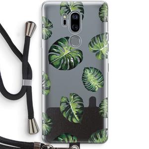 CaseCompany Tropische bladeren: LG G7 Thinq Transparant Hoesje met koord