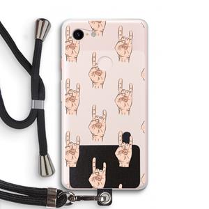 CaseCompany Rock: Pixel 3 XL Transparant Hoesje met koord