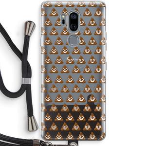 CaseCompany Poop emoji: LG G7 Thinq Transparant Hoesje met koord