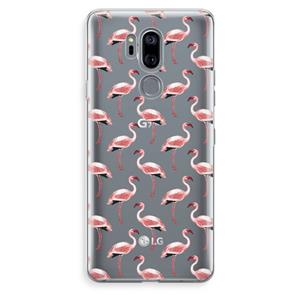 CaseCompany Flamingoprint groen: LG G7 Thinq Transparant Hoesje