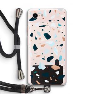 CaseCompany Terrazzo N°13: Pixel 3 XL Transparant Hoesje met koord