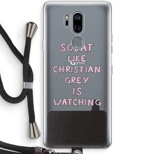 CaseCompany Christian Grey: LG G7 Thinq Transparant Hoesje met koord