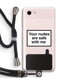 CaseCompany Safe with me: Pixel 3 XL Transparant Hoesje met koord
