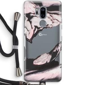 CaseCompany Roze stroom: LG G7 Thinq Transparant Hoesje met koord