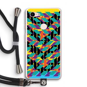CaseCompany Skew Bee 1: Pixel 3 XL Transparant Hoesje met koord