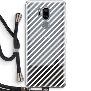 CaseCompany Strepen zwart-wit: LG G7 Thinq Transparant Hoesje met koord