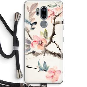 CaseCompany Japanse bloemen: LG G7 Thinq Transparant Hoesje met koord