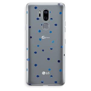 CaseCompany Blauwe stippen: LG G7 Thinq Transparant Hoesje