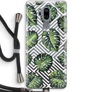 CaseCompany Geometrische jungle: LG G7 Thinq Transparant Hoesje met koord