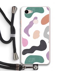 CaseCompany Memphis Shapes: Pixel 3 XL Transparant Hoesje met koord