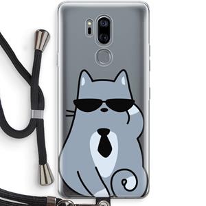 CaseCompany Cool cat: LG G7 Thinq Transparant Hoesje met koord