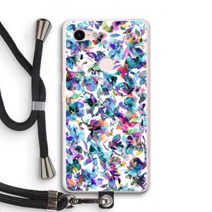 CaseCompany Hibiscus Flowers: Pixel 3 XL Transparant Hoesje met koord