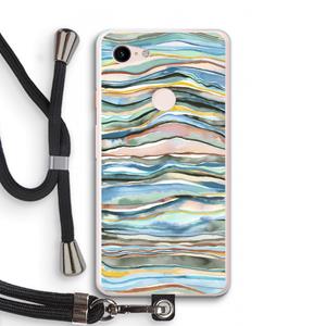 CaseCompany Watercolor Agate: Pixel 3 XL Transparant Hoesje met koord