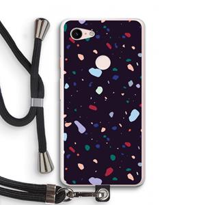 CaseCompany Dark Rounded Terrazzo: Pixel 3 XL Transparant Hoesje met koord