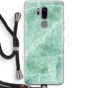 CaseCompany Groen marmer: LG G7 Thinq Transparant Hoesje met koord