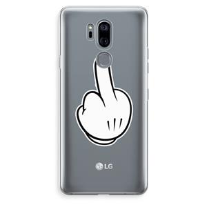 CaseCompany Middle finger white: LG G7 Thinq Transparant Hoesje