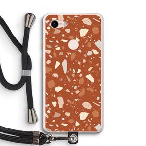 CaseCompany Terrazzo N°22: Pixel 3 XL Transparant Hoesje met koord