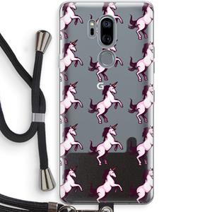 CaseCompany Musketon Unicorn: LG G7 Thinq Transparant Hoesje met koord