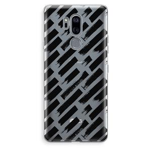 CaseCompany Zwarte vegen: LG G7 Thinq Transparant Hoesje