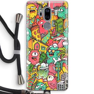 CaseCompany Vexx City: LG G7 Thinq Transparant Hoesje met koord