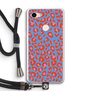 CaseCompany Leopard blue: Pixel 3 XL Transparant Hoesje met koord